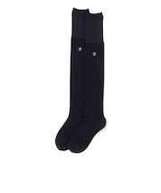 【日本製】シアー切替ロゴニーハイソックス(19~24cm)