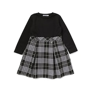 【店舗限定】ポンチチェックドッキングワンピース(95~150cm)