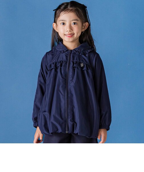 【店舗限定】バックリボンフリルタフタブルゾン(95~160cm)