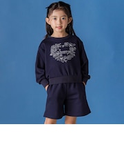 【店舗限定】フラワーハート刺しゅうトップス＋キュロットセット(95～150cm)
