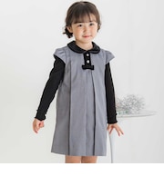 【店舗限定】千鳥格子襟ベロアジャンパースカート(95～150cm)