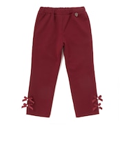 【店舗限定】ポンチ裾リボンパールロングパンツ(95～150cm)