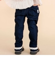 裾レース&リボンストレッチツイルロングパンツ(90~130cm)