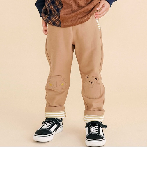 裾折り返しモチーフ付きパンツ(80~120cm)