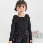 【店舗限定】花チュール襟リブトップス(95～150cm)