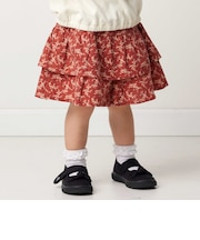 【お揃い】ネル起毛小花柄フリルキュロットパンツ(80~90cm)