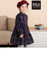【POLO BCS(ポロ・ビーシーエス)×SLAP SLIP】チェック切り替えワンピース(80~130cm)