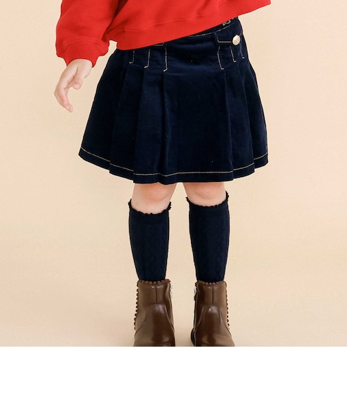 プリーツコーデュロイスカパン(90~130cm)