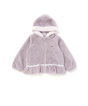 裾フリル花レースリバーシブルジャケット(90~130cm)