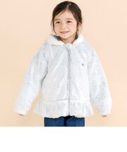 裾フリル花レースリバーシブルジャケット(90~130cm)