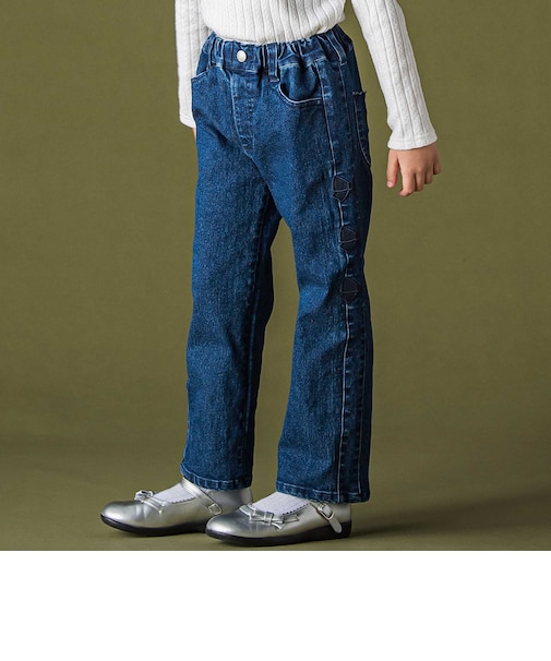 サイドリボンストレッチデニムパンツ(95~160cm)