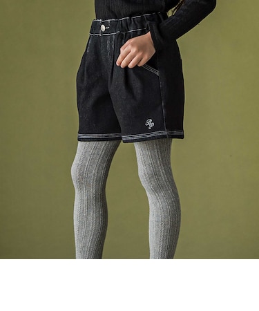 配色ステッチ裏ボアデニムキュロット(95~150cm)