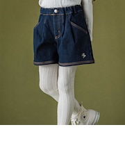 配色ステッチ裏ボアデニムキュロット(95~150cm)