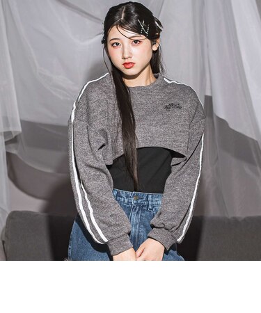 メランジニット&長袖Tシャツ2点セット(130~160cm)