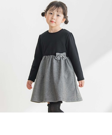 【店舗限定】千鳥格子切り替えワンピース(95~160cm)
