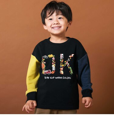 ロゴ&モチーフ裏毛トレーナー(80~130cm)