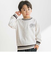 【店舗限定】ネップ裏毛リブ配色ライントレーナー(95～150cm)