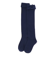 リボンモチーフ折り返しオーバーニーハイソックス(15~24cm)