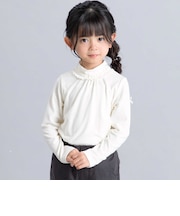 【日本製】ミップスウェードフリルハイネックTシャツ(80~160cm)
