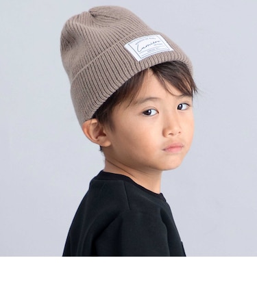 ネームパッチリブ編みニット帽(48~52cm)
