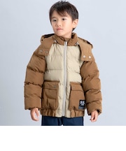 【撥水加工】配色タフタ4way中綿コート(90~150cm)