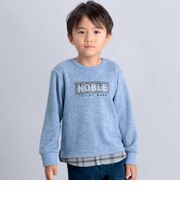 【お揃い】カットニットチェックレイヤードプルオーバー(80~150cm)