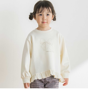 【店舗限定】ポンチリボン刺しゅうトップス(95~160cm)