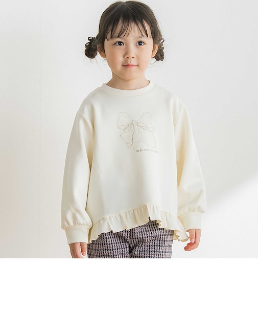 【店舗限定】ポンチリボン刺しゅうトップス(95~160cm)