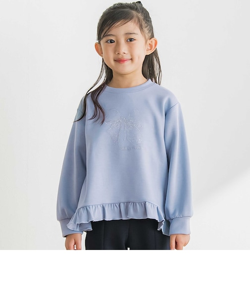 【店舗限定】ポンチリボン刺しゅうトップス(95～160cm)