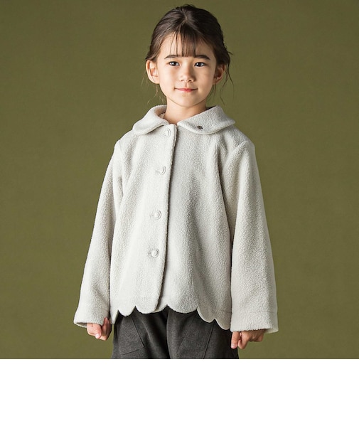 丸襟スカラップボアコート(95~150cm)