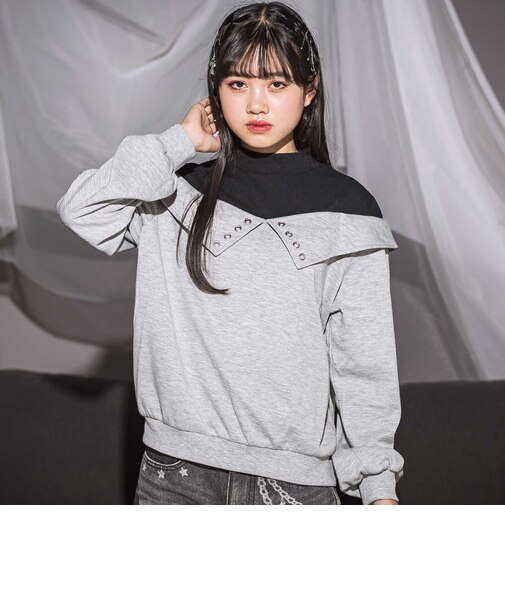 オフショル風ドッキング トレーナー(130~160cm)
