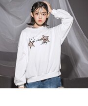 星柄パッチワーク フーディトレーナー(130~160cm)