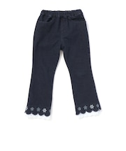裾モチーフスカラップ裏起毛ストレッチデニム(90~130cm)