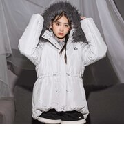 ファーフード取り外し可能ドロストアウター(130~160cm)