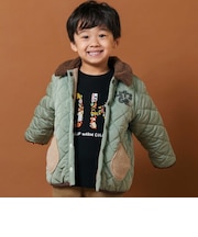 はたらくくるまモチーフキルトタフタ&ボアリバーシブルジャケット(80~130cm)