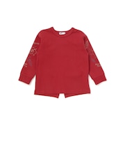 袖プリント レイヤード風ビッグ長袖Tシャツ(100~160cm)