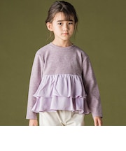シフォン2段フリル 長袖カットソー(95~160cm)