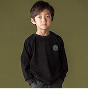 ワッペン付き 異素材切り替え長袖トレーナー(95~160cm)