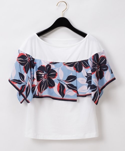 新品　グレースコンチネンタル　アシメフラワースカーフTシャツ アシメフラワースカーフTシャツ｜グレースコンチネンタルの通販｜&mall