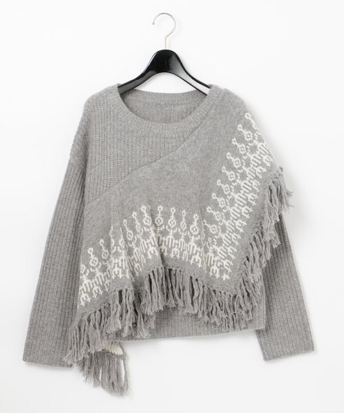 フリンジJQニットトップ｜グレースコンチネンタルの通販｜&mall