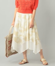 タイダイプリントフレアスカート