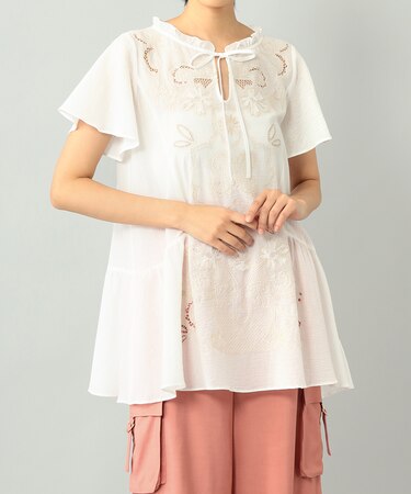 カットワーク刺繍チュニック