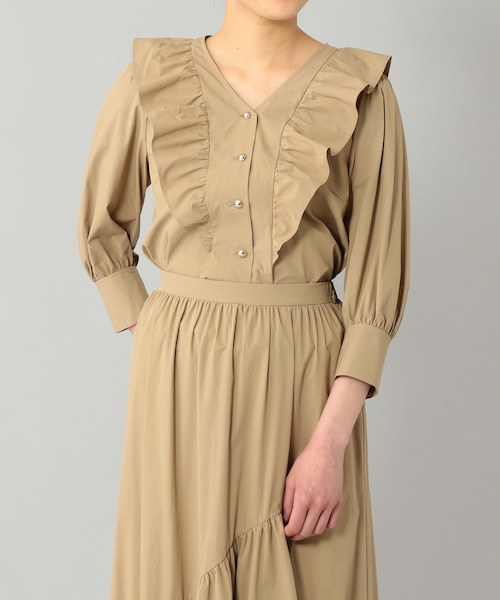 troisieme chaco／TWILL ペプラムトップス(セットアップ可)｜ナノ