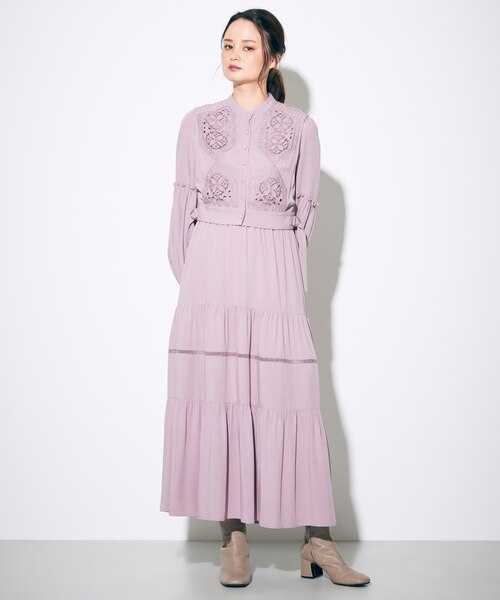 グレースコンチネンタル　ピンタックカットワークワンピース ピンタックカットワークワンピース｜グレースコンチネンタルの通販