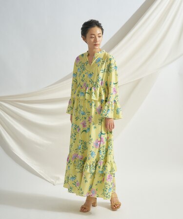 フラワーフリルワンピース