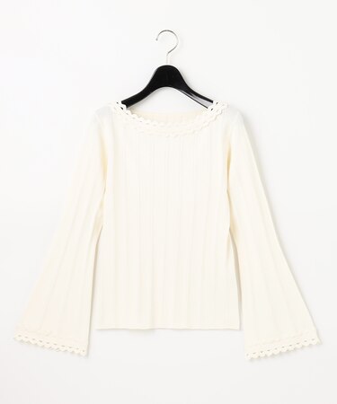 ウェーブリブニットトップ