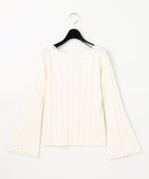 ウェーブリブニットトップ