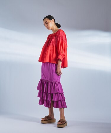 ティアードスリットスカート