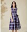タフタチェックリボンドレス