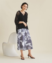 リネンコットンプリントパンツ